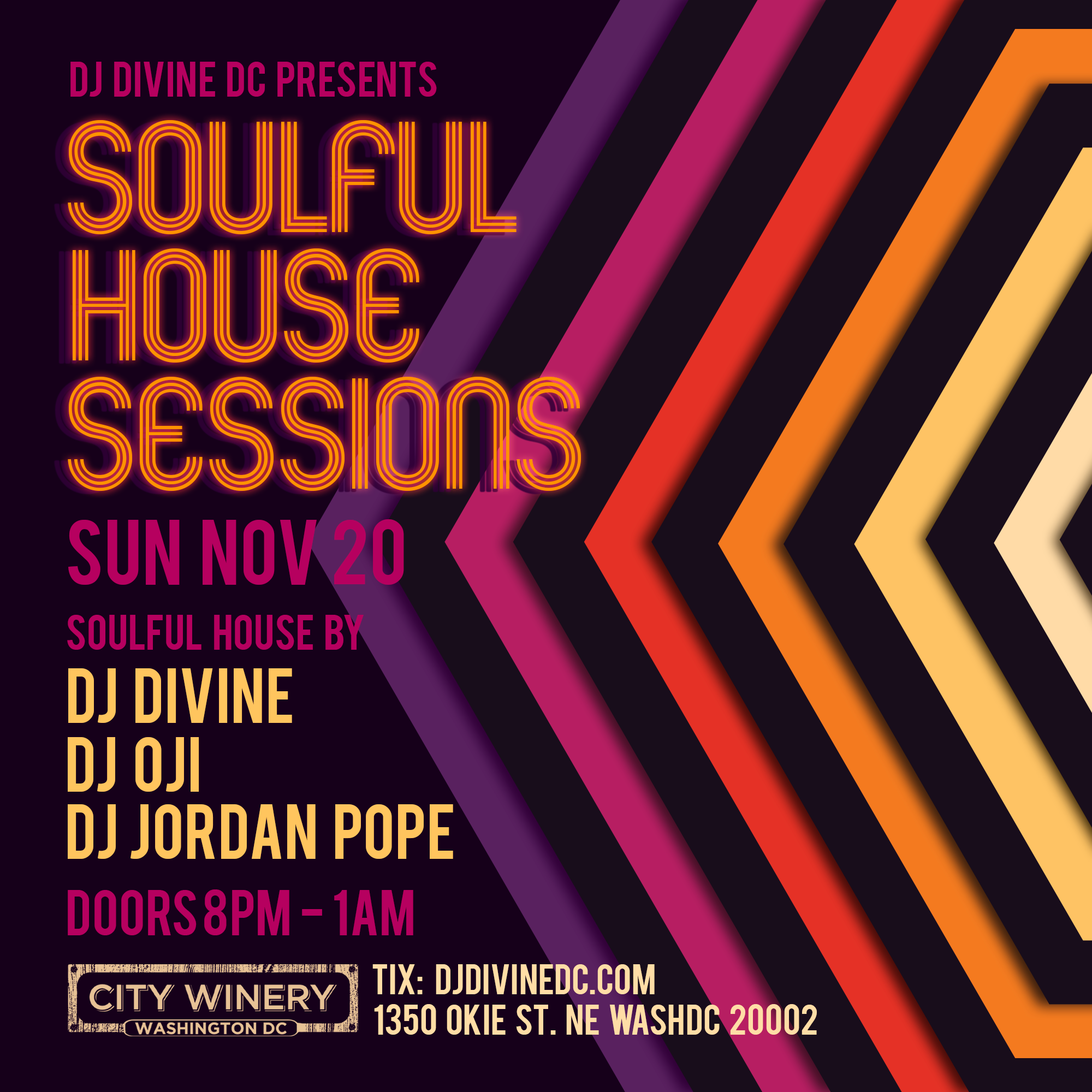 Soulful House Sessions @ City Winery DC Sunday Nov 20th – DJ Divine